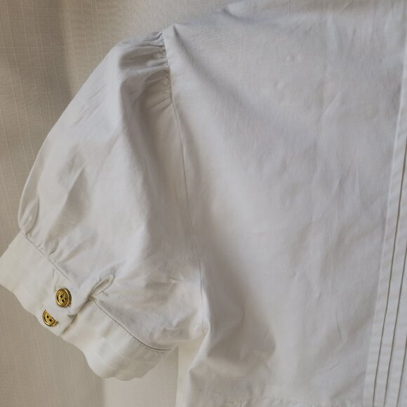 XOXO Vintage Victorian-Inspired White Fitted Blouse Romantic & Chic Women's M - Picture 10 of 15